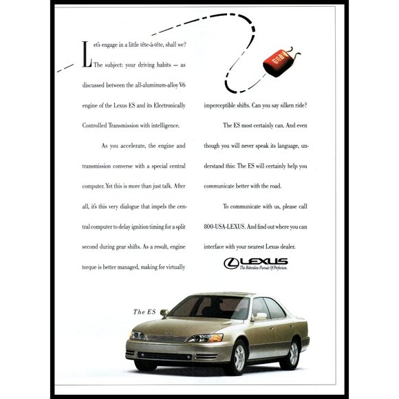 1994 Lexus ES Luxury Sedan 2 Page Vintage Print Ad Computer Chip Wall Art Photo - Picture 3 of 3